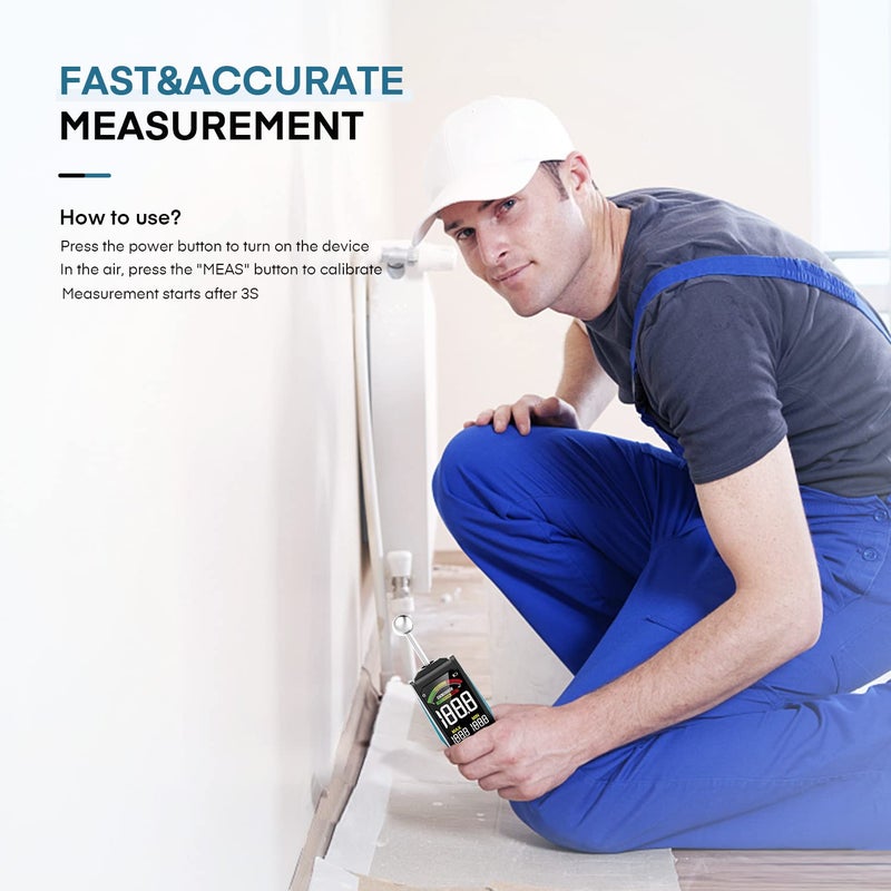 DURFICST 3-inch Color HD Large Screen Moisture Meter with Cloth Bag  20-40mm Depth Analysis  for Wood  Wall  Plaster  Masonry - Image 5